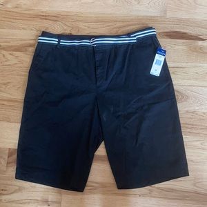 NWT- Chaps- Black Bermuda Shorts- Size 16